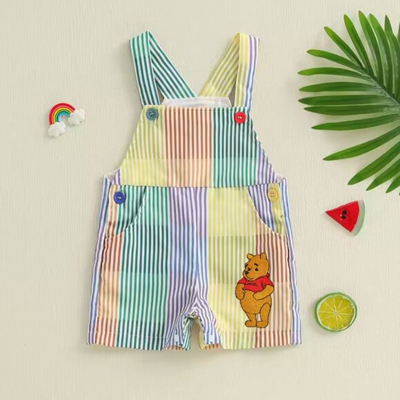 Winnie the Pooh Overalls Pooh Jumpsuit Pooh Birthday Pooh Bodysuit Clothes - Picture 1 of 6